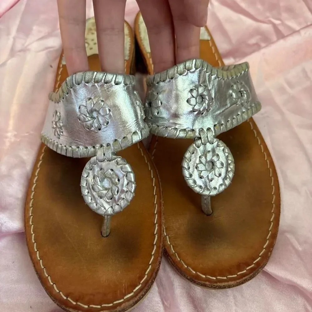Jack-rogers Women's Silver and Gold Sandals